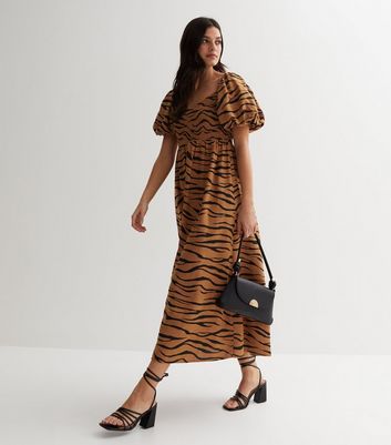 Zebra print store dress new look