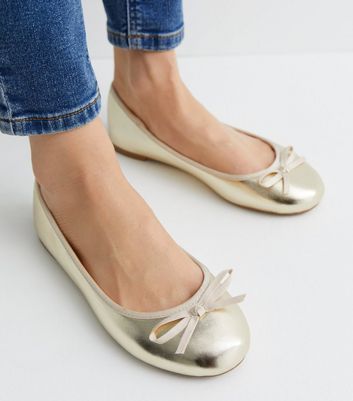 Gold ballet pumps outlet uk