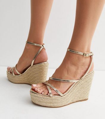 Espadrille cheap sandals gold