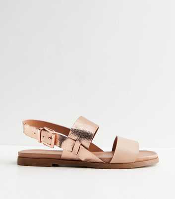 Extra Wide Fit Rose Gold Footbed Slingback Sandals