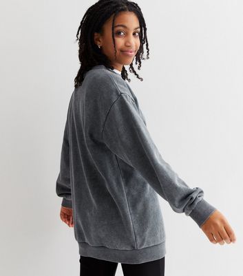 Grey acid cheap wash sweatshirt