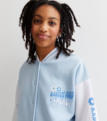 Baby blue varsity on sale jacket