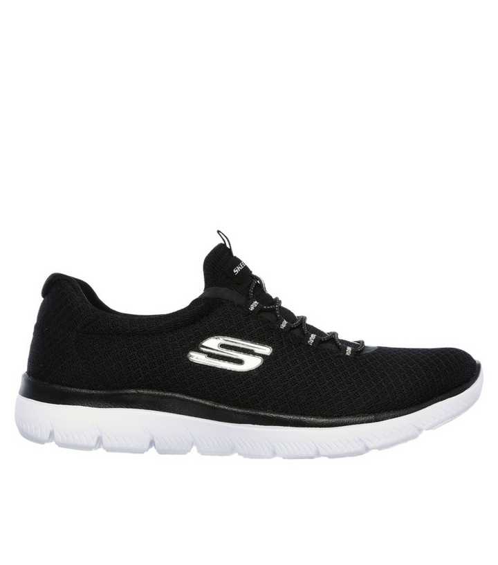 Logisk Ansigt opad fordampning Skechers Black Summits Mesh Bungee Slip On Trainers | New Look