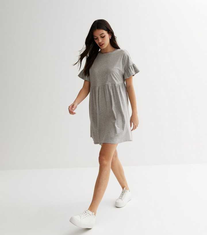 Self-Portrait Grey Marl Jersey Midi Dress