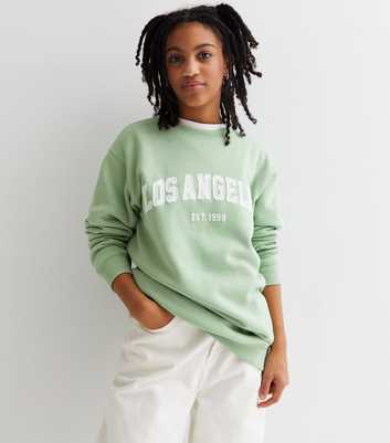 Girls Light Green Los Angeles Logo Long Sweatshirt