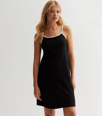 Black jersey 2024 slip dress