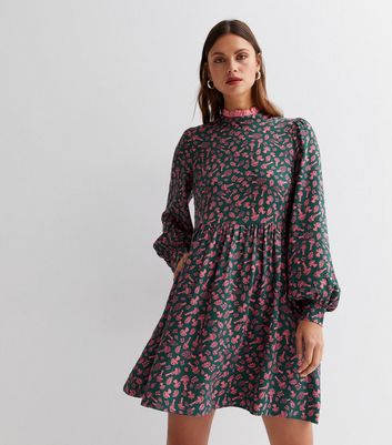 zara green frill dress