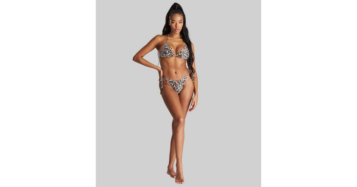Cocoa Brown Teddy Bear Print 3-Piece Bikini Set