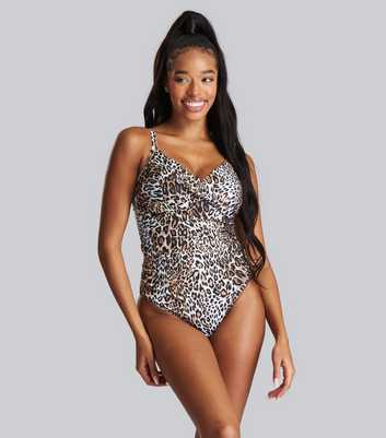 South Beach Brown Leopard Print Tummy Control Swimsuit