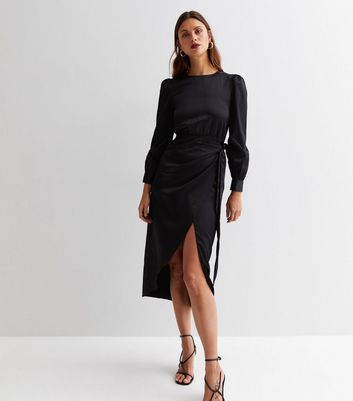 Black wrap hotsell dress river island