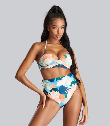 South Beach Multicoloured Tropical Twist Bikini Set New Look