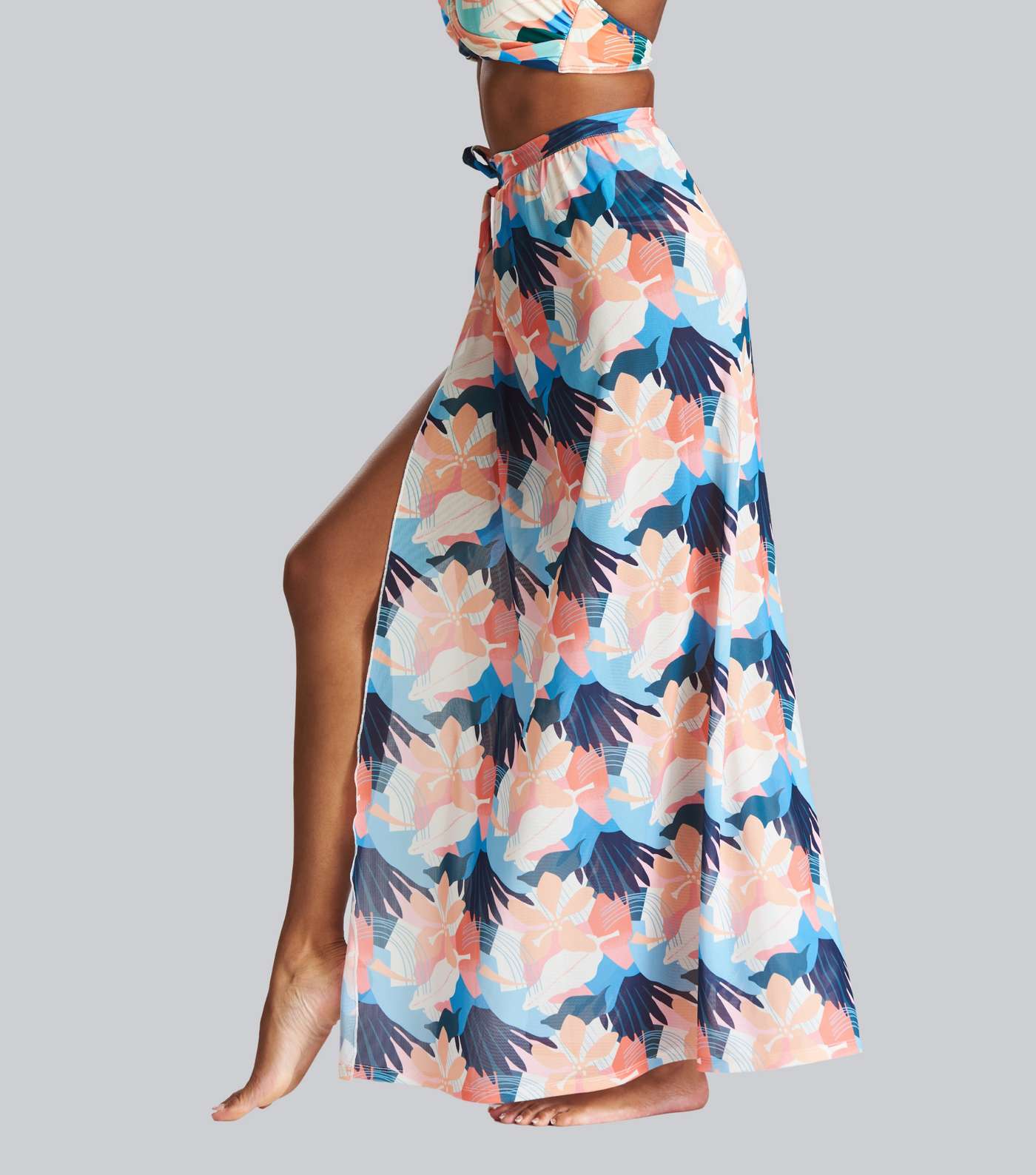 South Beach Multicoloured Tropical High Waist Maxi Skirt Image 2