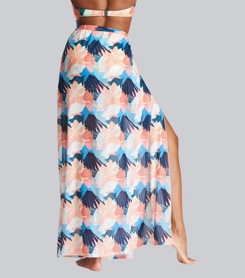 South Beach Multicoloured Tropical High Waist Maxi Skirt New Look