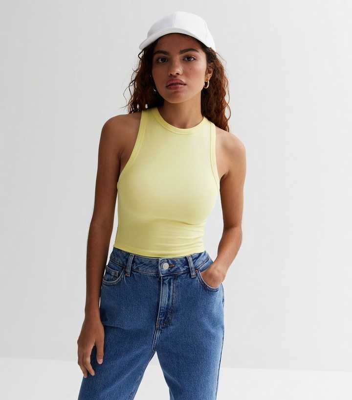 yellow crop vest