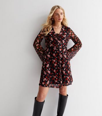 New look hotsell floral mesh dress