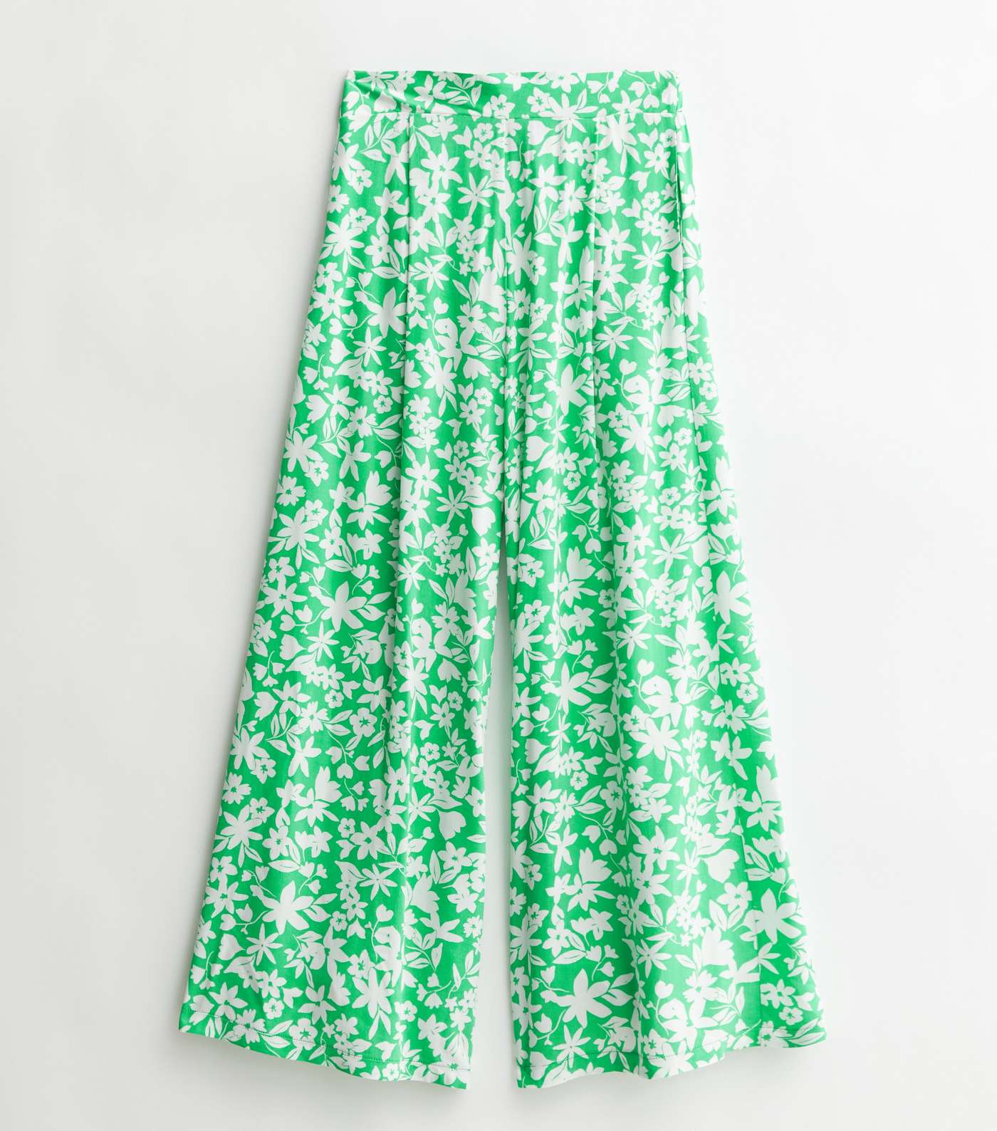 Tall Green Floral Wide Leg Crop Trousers Image 5