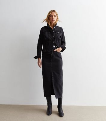 Minimum SIARA - Denim skirt - black - Zalando.de