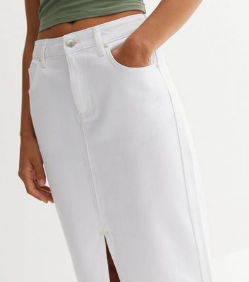 Cheap white shop jean skirt