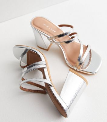 Ladies store silver mules