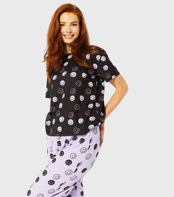 Skinnydip Multicoloured Oversized Pyjama Set with Smile Face Print