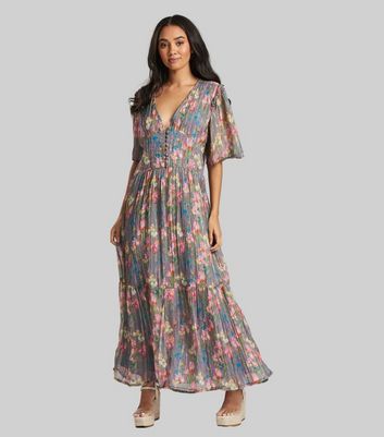 New look grey floral sale dress