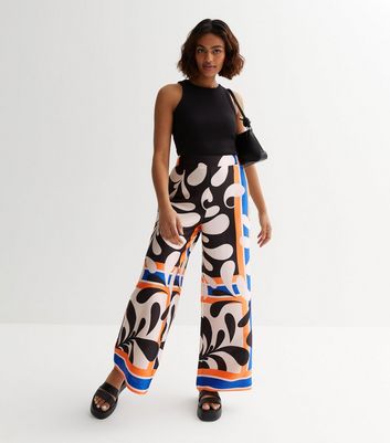 New Look Black High Waist Wide Leg Trousers | very.co.uk