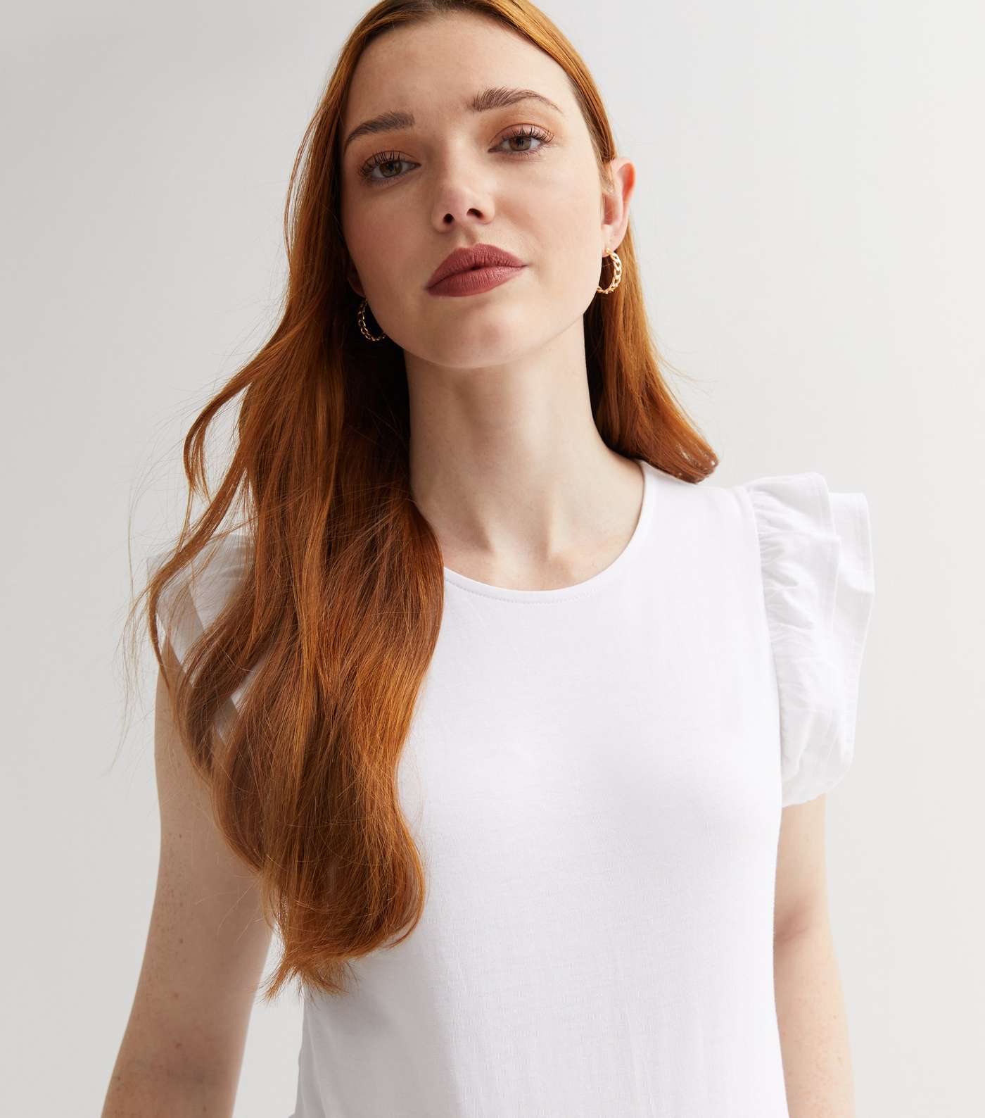 Maternity White Frill Sleeve Top Image 3