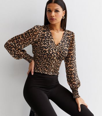 Leopard print hotsell dressy tops