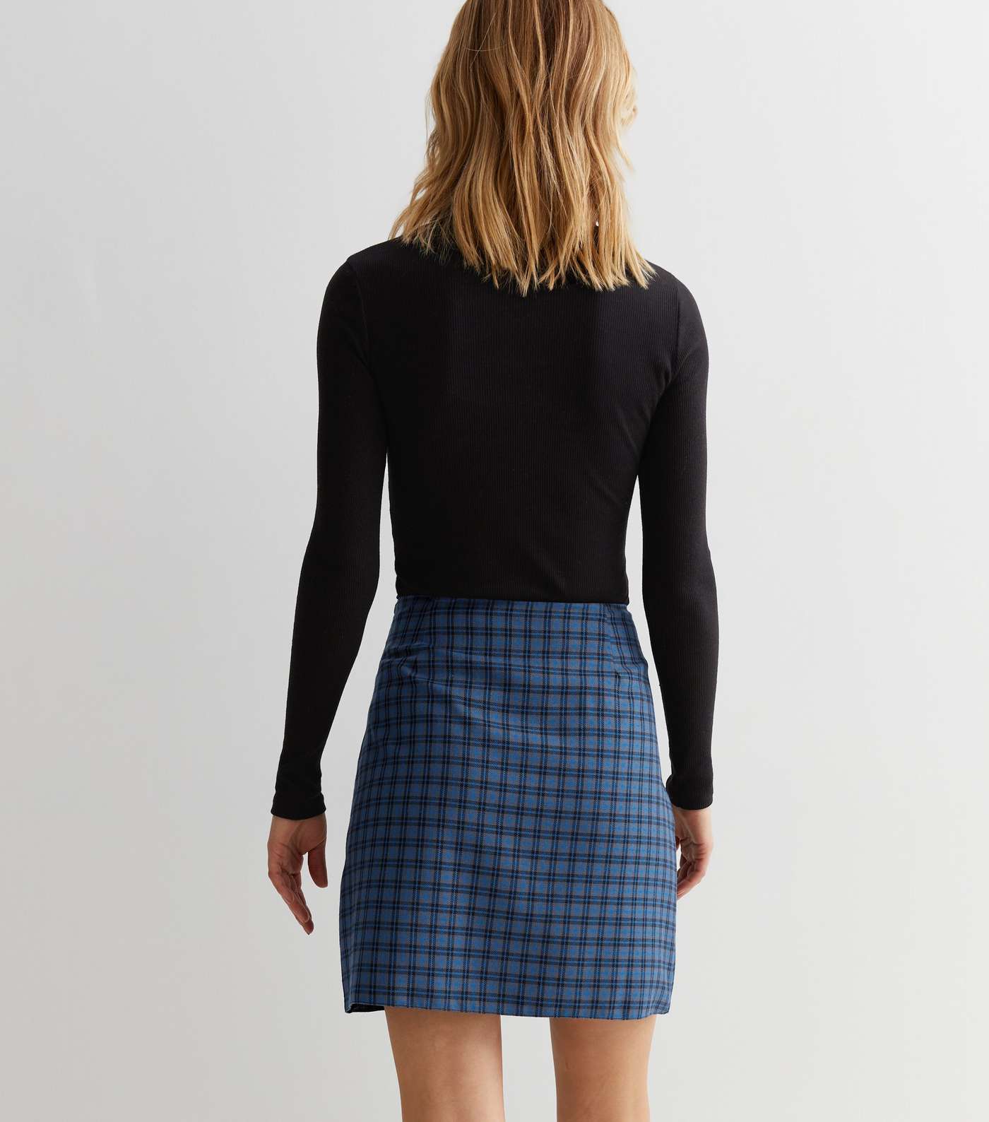 Blue Check Mini Skirt Image 4