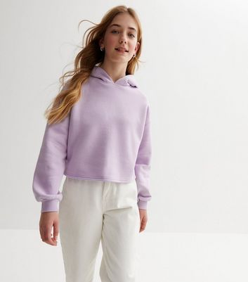 Girls Lilac Jersey Hoodie