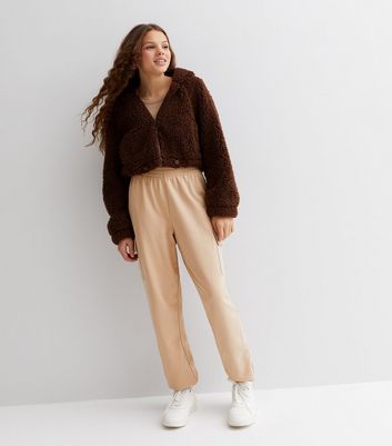 Girls Camel Cargo Joggers