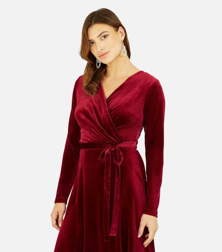 burgundy velvet dress uk