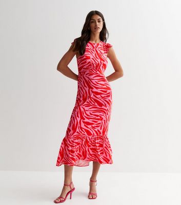 Pink and hot sale black zebra dress