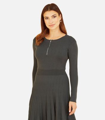 Pleated shop knit dress