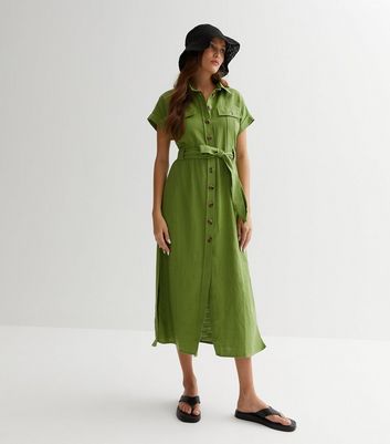 Olive green utility on sale dress