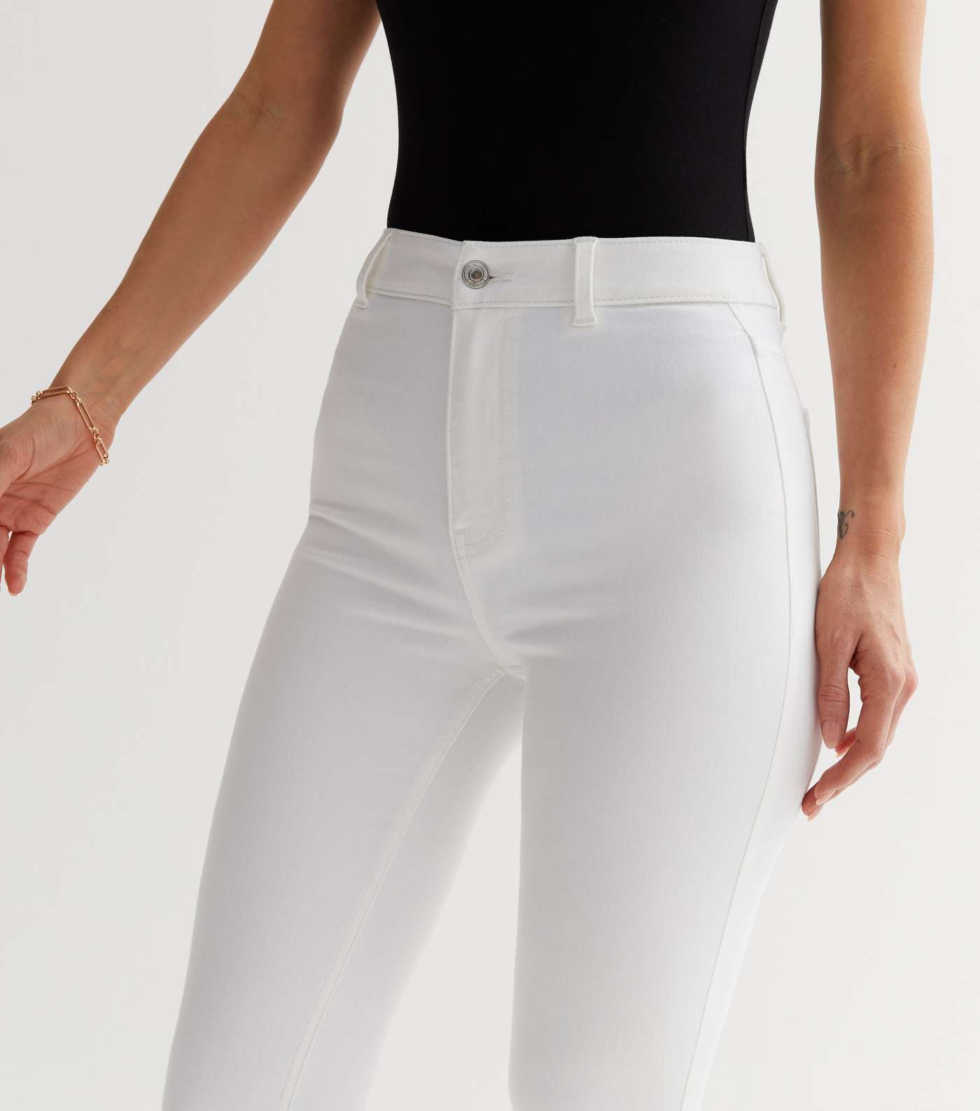 White High Waist Hallie Super Skinny Jeans Image 2