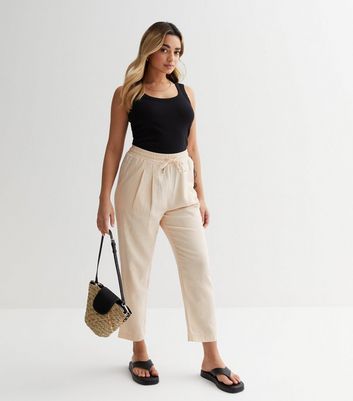 Beige high waisted online joggers