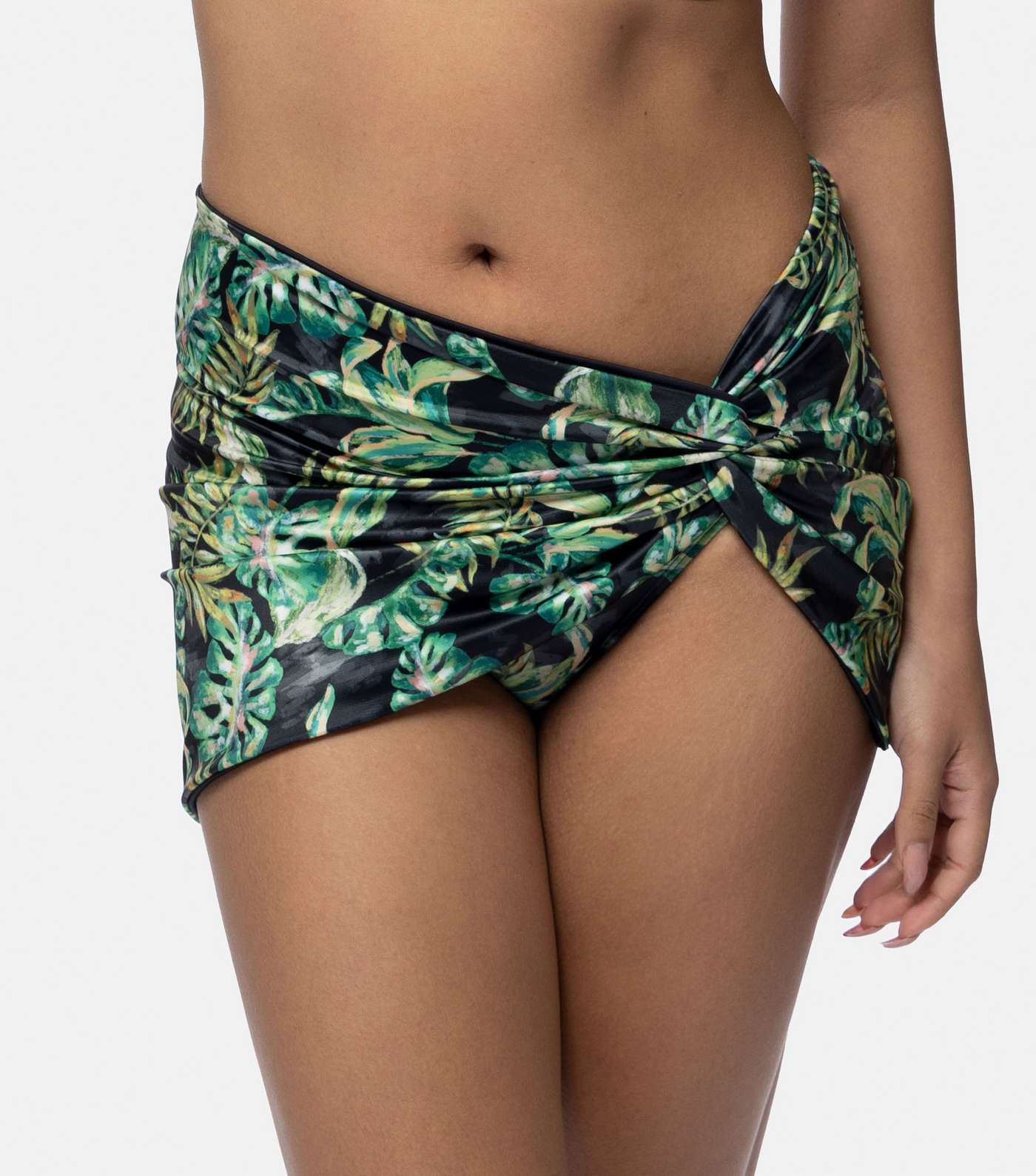 Dorina Green Tropical Leaf Print Beach Skirt