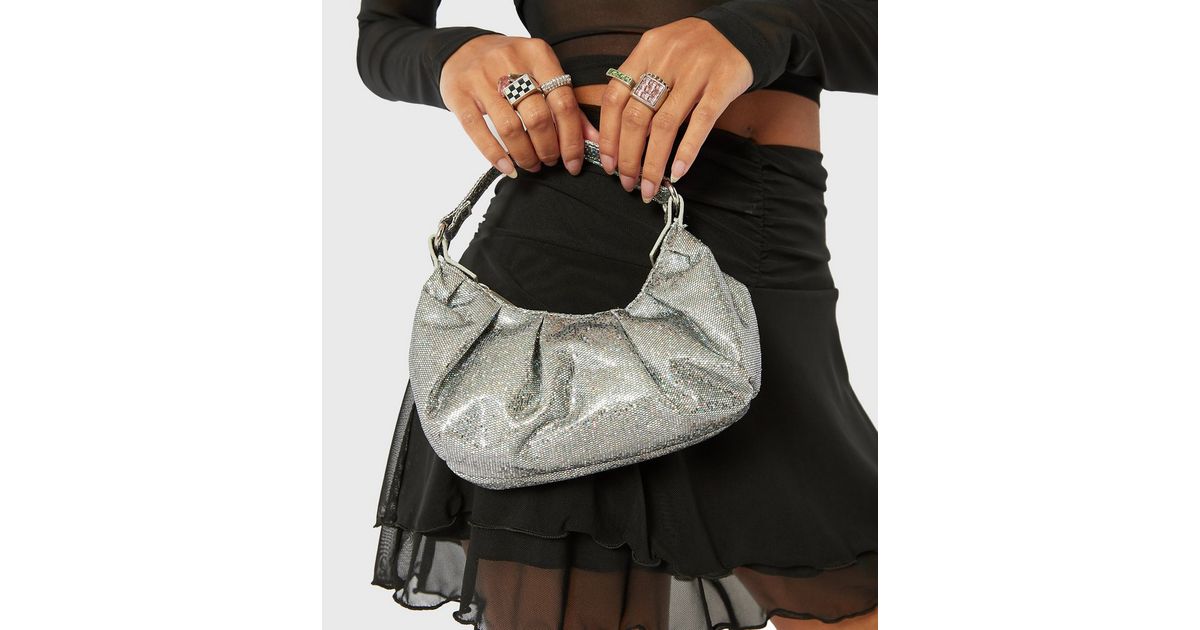 Skinnydip Silver Sequin Shoulder Bag New Look