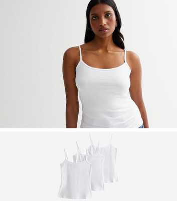 3 Pack White Jersey Scoop Neck Camis