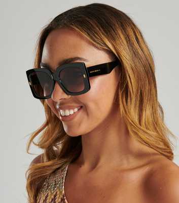 South Beach Black Oversized Square Frame Sunglasses