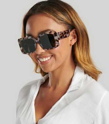 South Beach Grey Oversized Square Frame Sunglasses