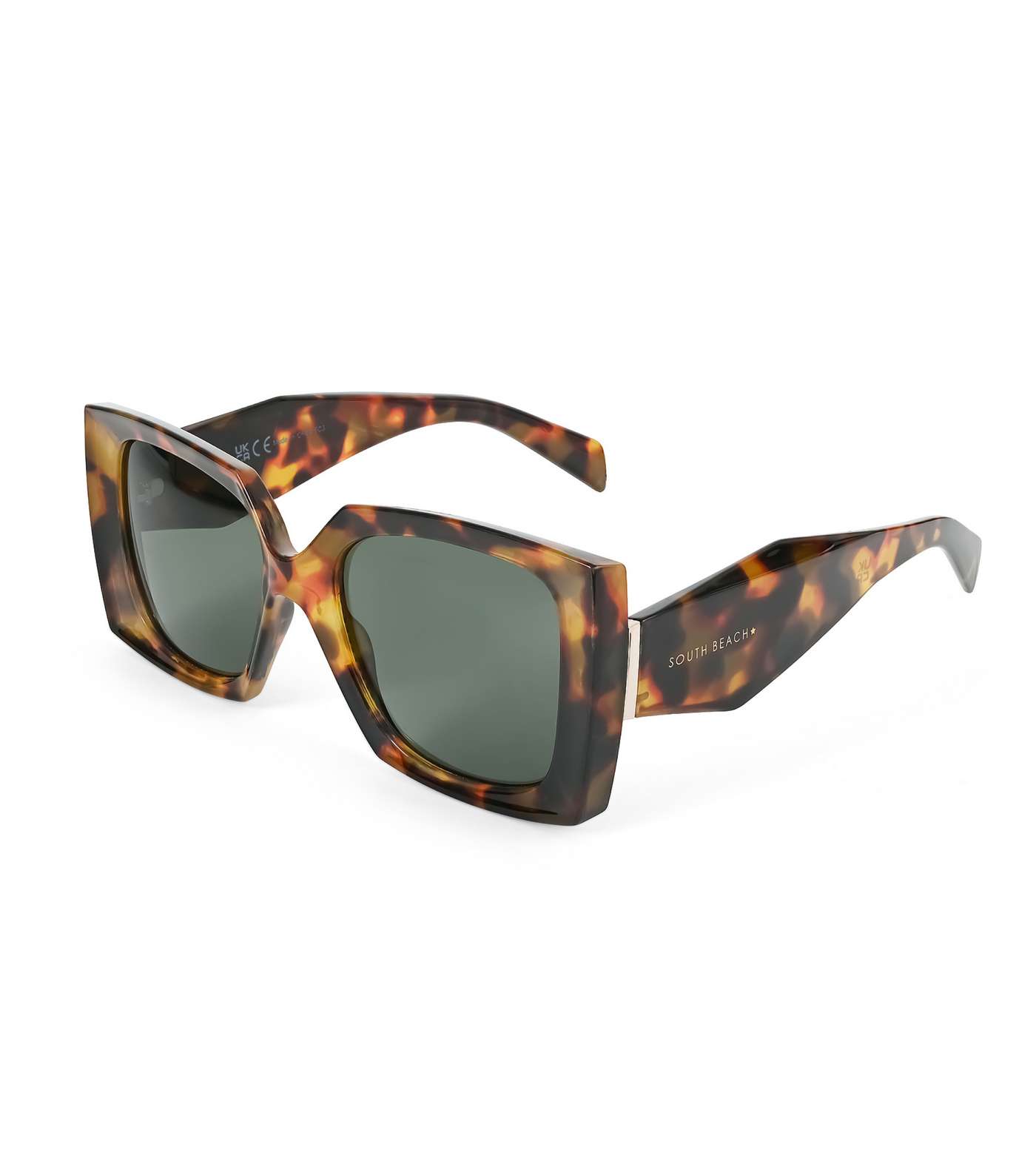 South Beach Brown Oversized Square Frame Sunglasses Image 2