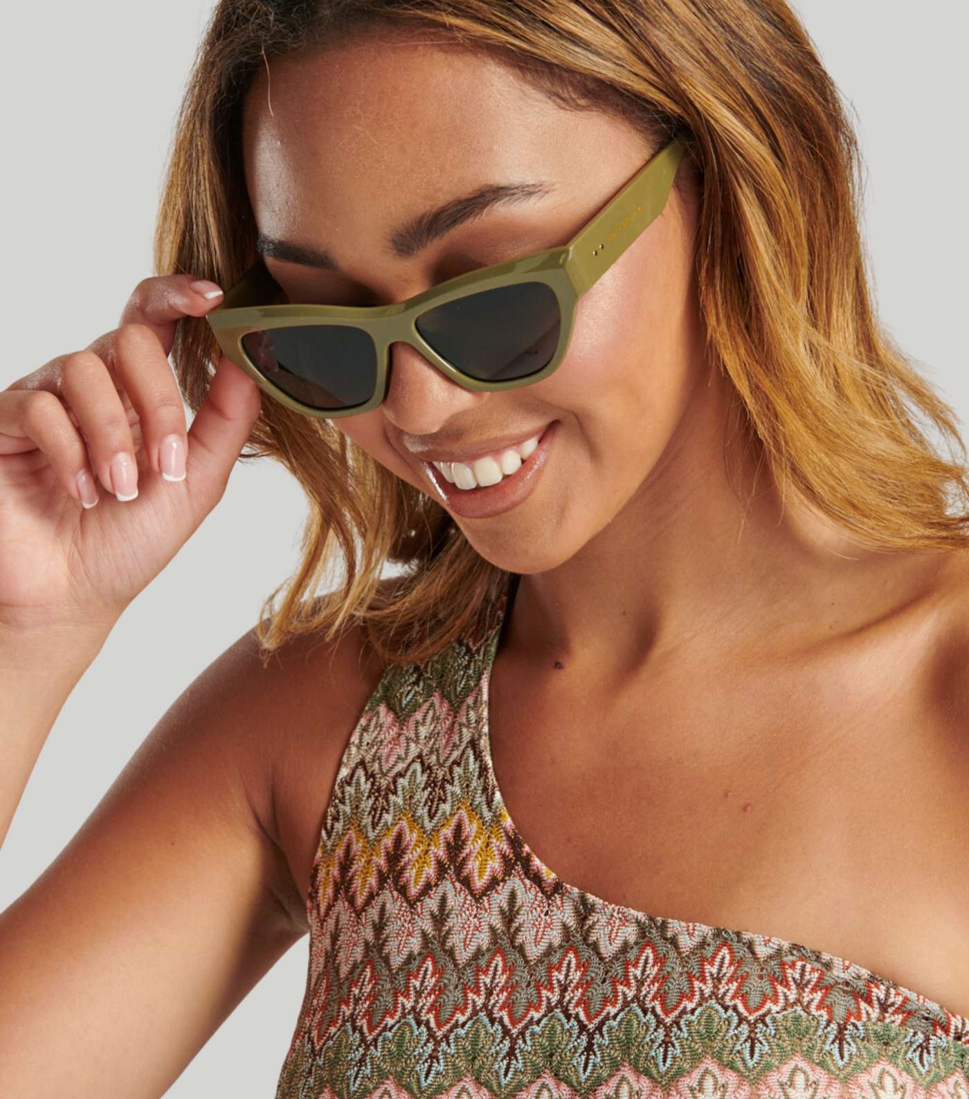 South Beach Khaki Cat Eye Sunglasses