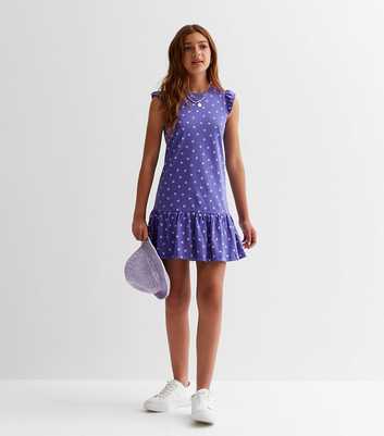 Name It Purple Floral Frill Mini Dress