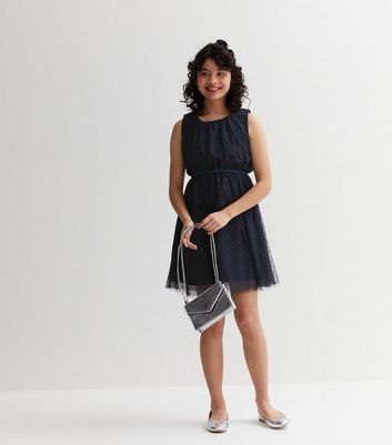 Girls navy skater sales dress