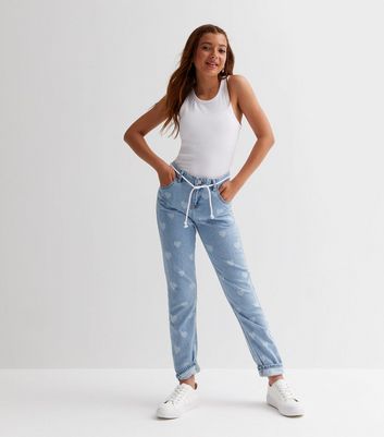 Name It Pale Blue Heart Jeans New Look