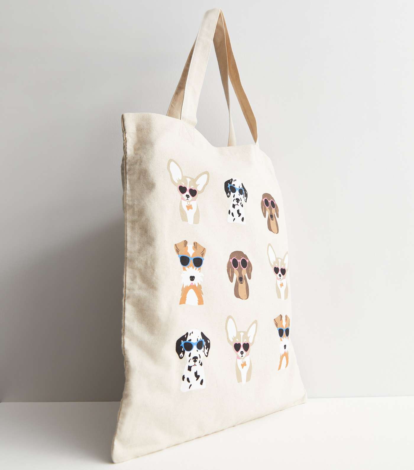 Cream Sunglasses Dogs Cotton Canvas Tote Bag