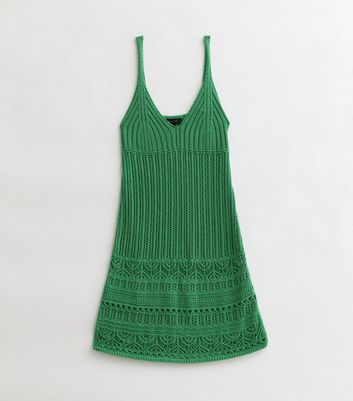 Daisy Girl Crochet Mini Dress - Green/combo, Fashion Nova, Dresses