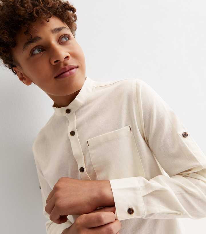 boys cream shirt
